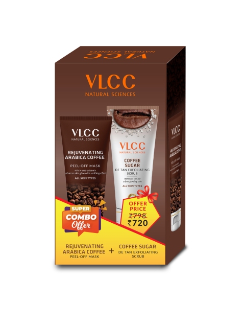 

VLCC Coffee De-Tan Scrub & Peel-Off Mask Combo, Coffee brown