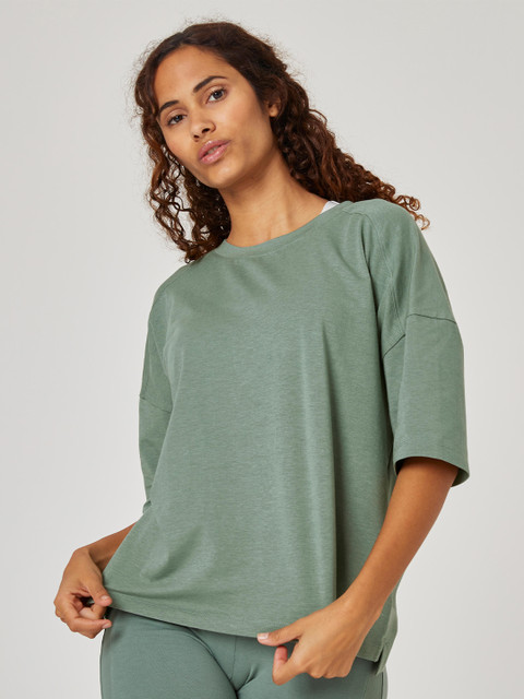 

NYAMBA By Decathlon Women Green T-shirt