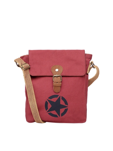 

The House of Tara Unisex Maroon & Black Printed Messenger Bag