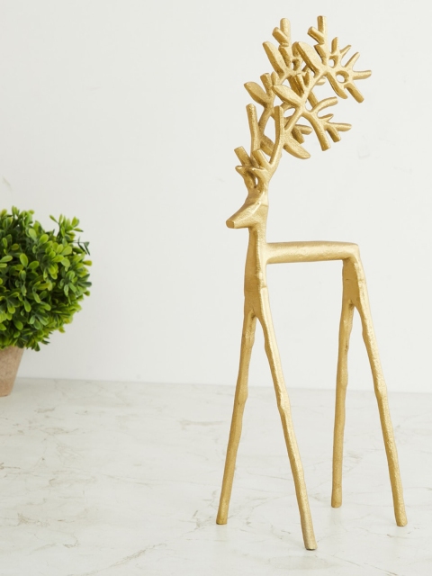 

Home Centre Gold-Toned Solid Ceramic Reindeer Figurine Showpiece