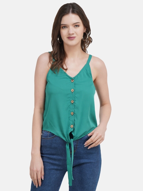 

JAAIVE Green Crepe Top