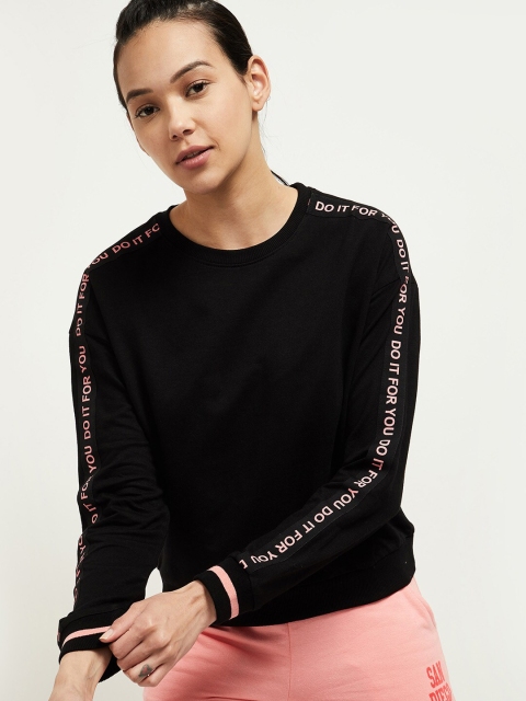 

max Women Black Sweatshirt