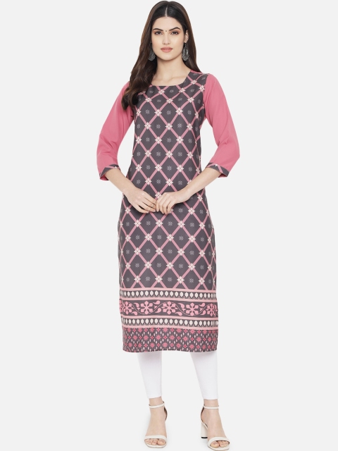 

KALINI Women Purple & Pink Printed Crepe Kurta