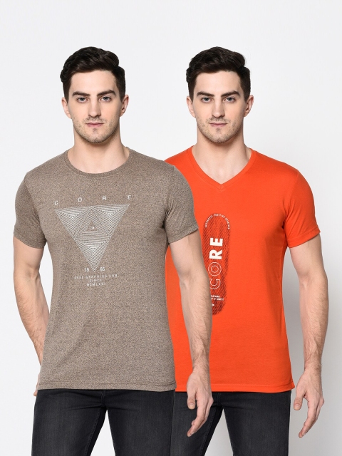 

Duke Men Multicoloured Typography 2 Printed V-Neck Raw Edge Slim Fit T-shirt, Multi