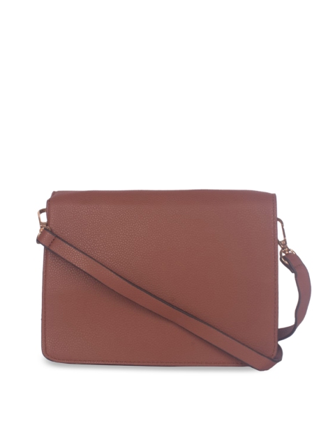 

Bagkok Brown Textured PU Structured Sling Bag