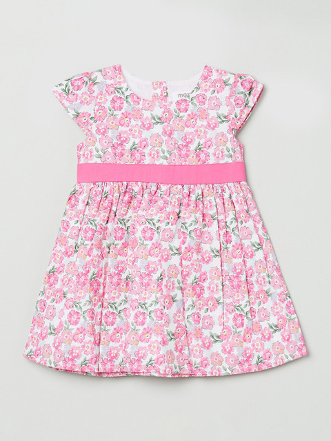 

max Girls White & Pink Floral Dress