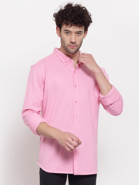 

PAUSE SPORT Men Pink Standard Cotton Casual Shirt