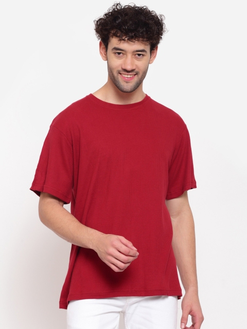 

PAUSE SPORT Men Maroon Antimicrobial Outdoor T-shirt