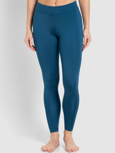 

Jockey Blue Solid Ankle Length Slim Fit StayDry Winter Yoga Pant