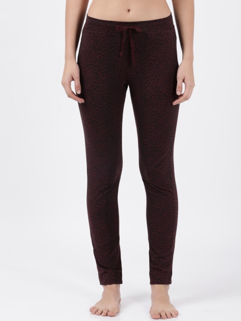 

Jockey Women Purple & Black Printed Slim-Fit Lounge Pant