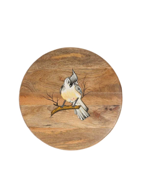 

Amoliconcepts Brown Bird Pattern Painted Lazy Susan in Mango Wood
