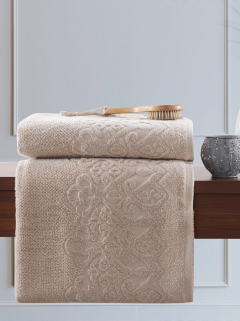 

MASPAR Beige Self-Design 550 GSM Cotton Bath Towel