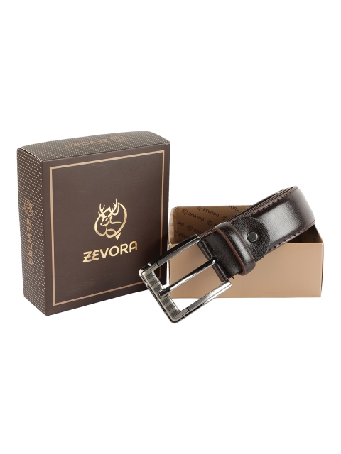 

ZEVORA Men Brown Solid PU Belt