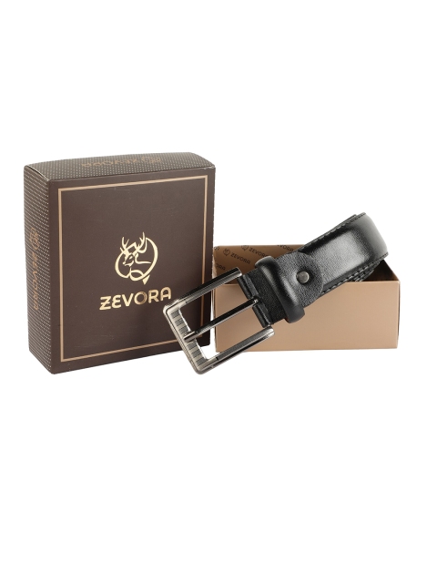 

ZEVORA Men Black PU Belt