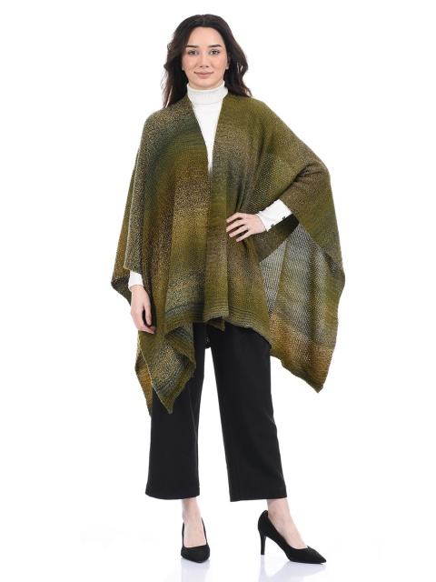 

American Eye Women Green Green Front Open High Low Shrug