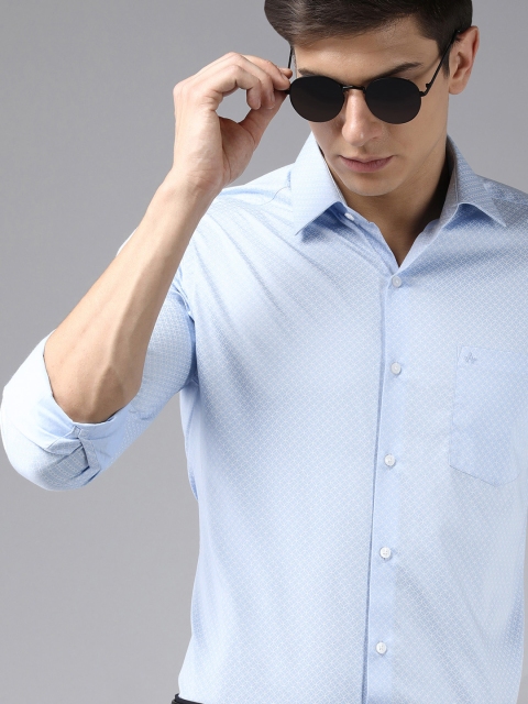 

Arrow Men Light Blue Original Slim Fit Geometric Printed Pure Cotton Formal Shirt