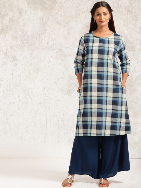 

Anouk Women Multicoloured Checked A-Line Kurta, Multi