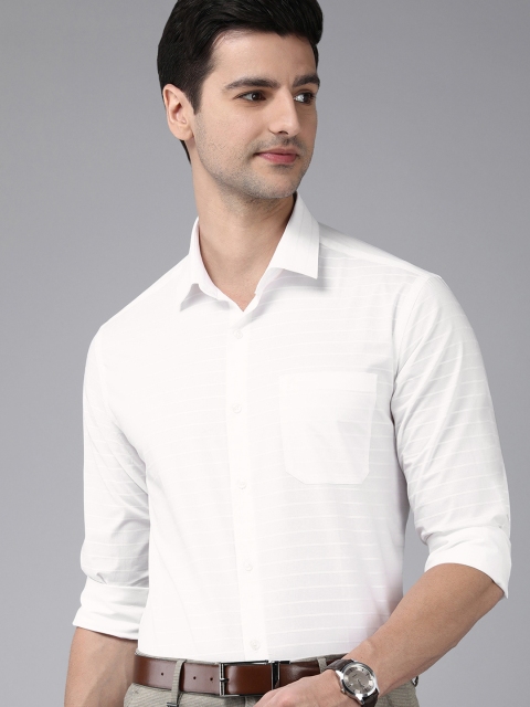 

Arrow Men White Striped Manhattan Slim Fit Pure Cotton Formal Shirt