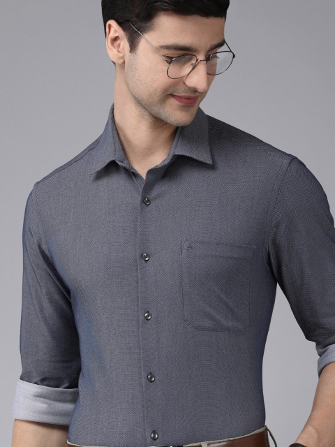

Arrow Men Navy Blue & White Manhattan Slim Fit Micro Checks Formal Shirt