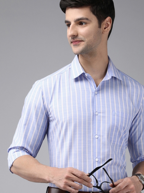 

Arrow Men Blue & White Striped Manhattan Slim Fit Pure Cotton Formal Shirt