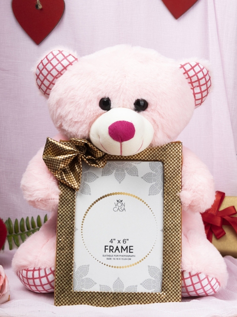 

MARKET99 Pink & Gold-Toned Soft Teddy Bear With Photo Frame Gift Set
