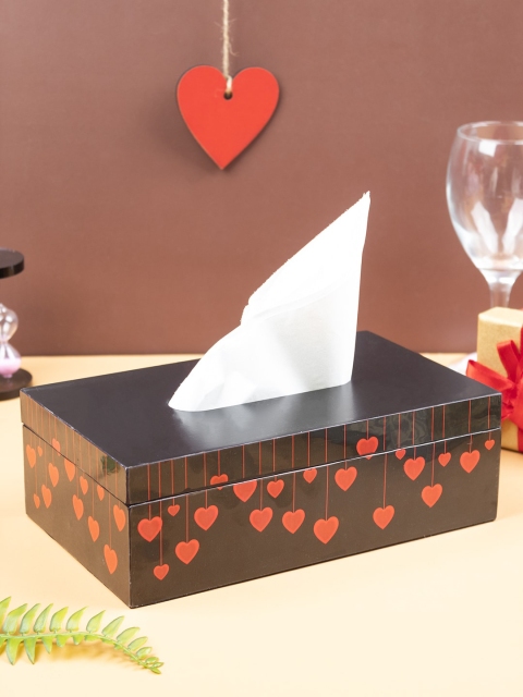 

MARKET99 Metallic & Red MDF Tissue Holder