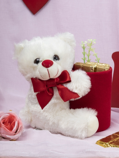 

MARKET99 Kids White & Red Soft Teddy Bear