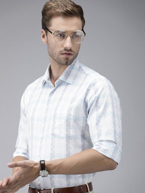 

Van Heusen Men Multicoloured Standard Micro Checks Formal Shirt, Multi
