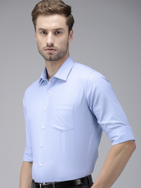 

Van Heusen Men Blue Micro Ditsy Printed Standard Slim Fit Formal Shirt