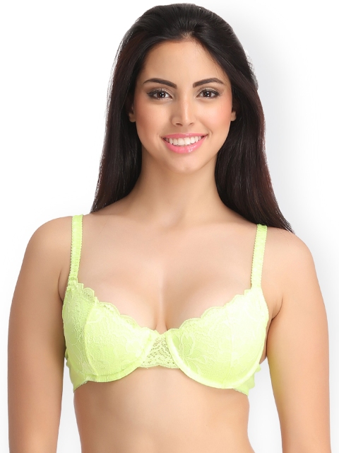 

Clovia Yellow Medium-Coverage Lace Bra BR0153P1140B