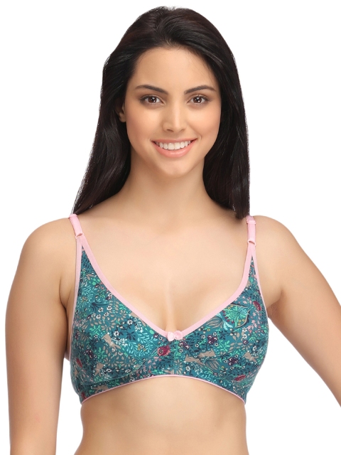 

Clovia Multicoloured Printed Medium-Coverage Bra BR0652P1740B, Multi