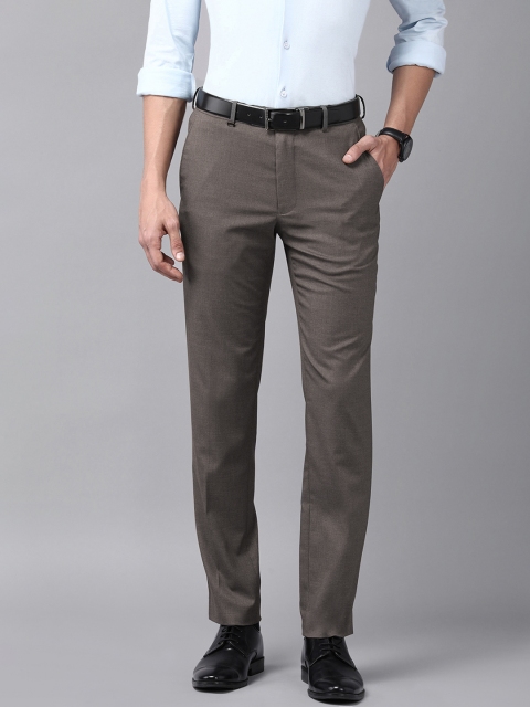 

Van Heusen Men Grey Solid Slim Fit Formal Trousers