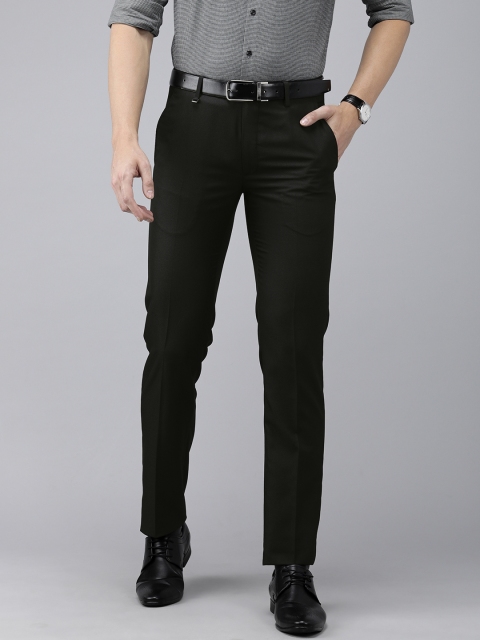 

Van Heusen Men Black Solid Slim Fit Trousers