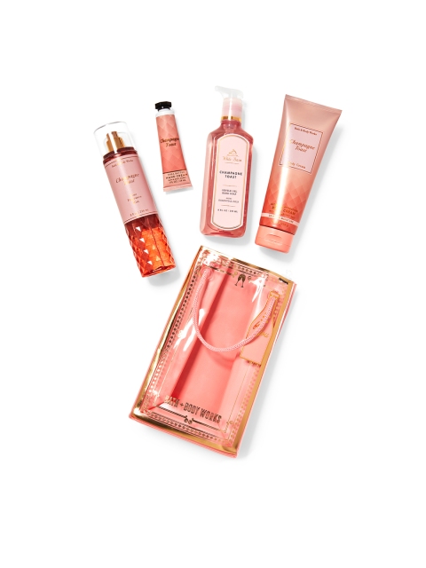 

Bath & Body Works Women White Barn Champagne Toast Gift Bag Set, Pink