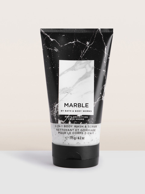

Bath & Body Works Men Marble 2-in-1 Body Wash & Scrub - 175g, Black