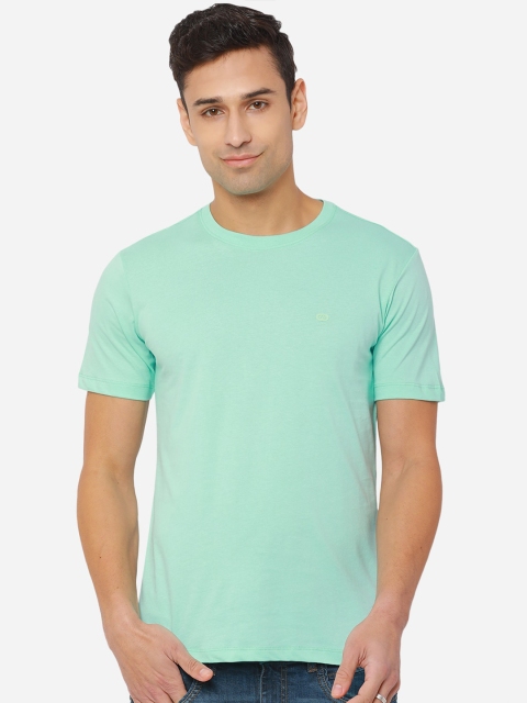 

JADE BLUE Men Green Slim Fit Pure Cotton T-shirt
