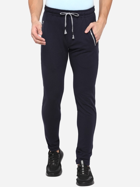 

JADE BLUE Men Navy Blue Solid Slim Fit Track Pants