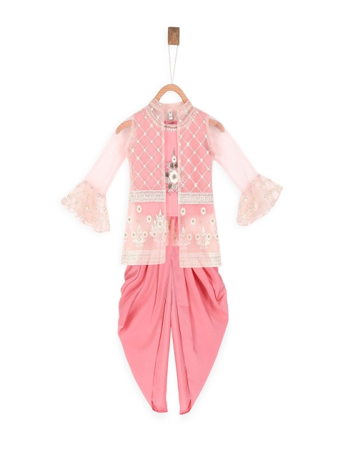 

Betty Peach Coloured Dhoti & Top clothing set Set