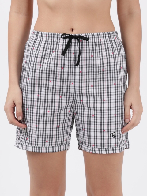 

Jockey Women Black & White Checked Lounge Shorts