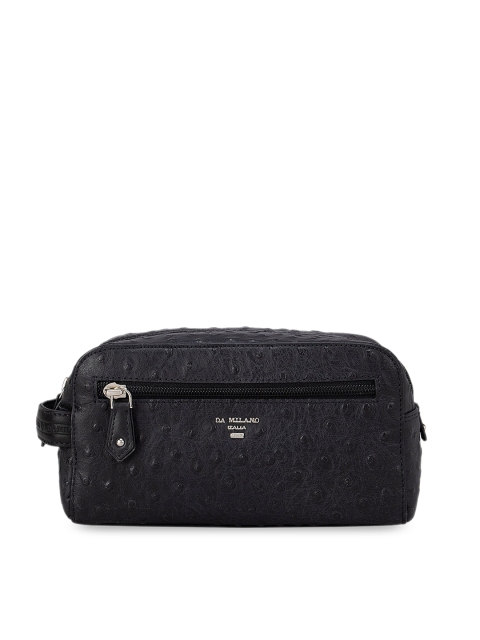 

Da Milano Black Textured Genuine Leather Travel Pouch