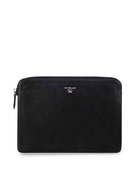 

Da Milano Black Solid Genuine Leather Travel Pouch