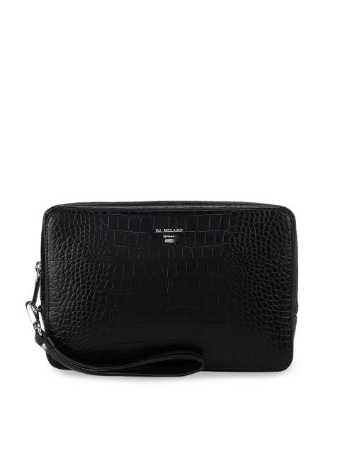 

Da Milano Black Textured Genuine Leather Travel Pouch