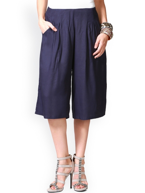 

People Women Blue Solid Culottes