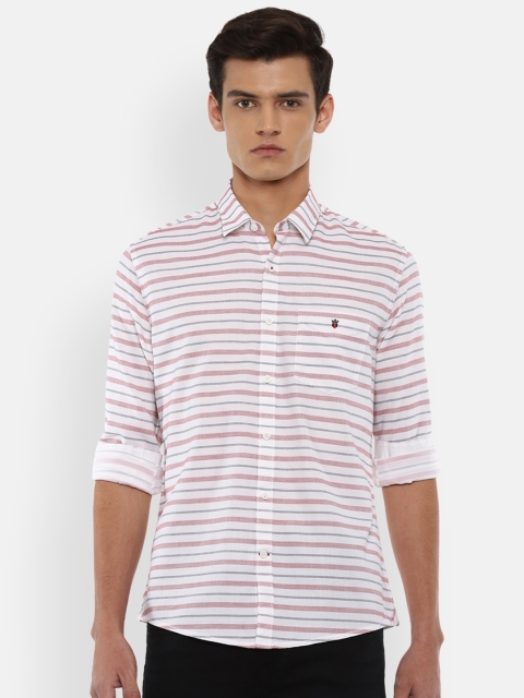 

Louis Philippe Sport Men White Slim Fit Striped Cotton Casual Shirt