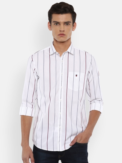 

Louis Philippe Sport Men White Slim Fit Striped Pure Cotton Casual Shirt