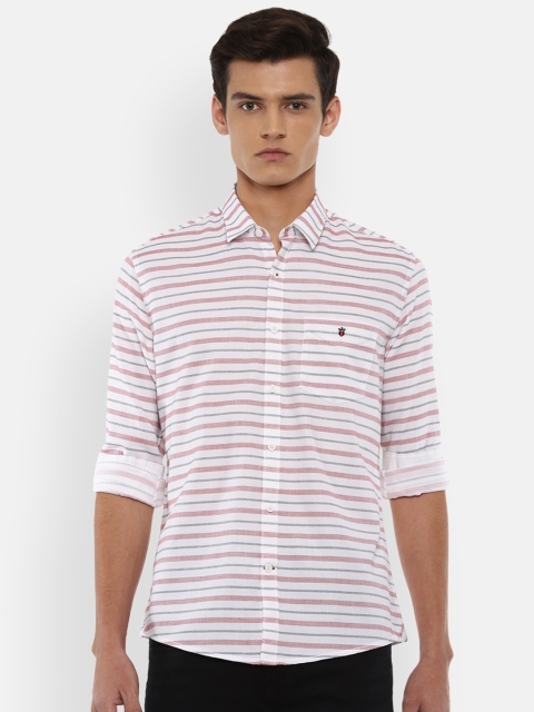 

Louis Philippe Sport Men White Slim Fit Horizontal Stripes Pure Cotton Casual Shirt