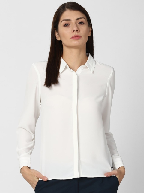 

Van Heusen Woman White Casual Shirt