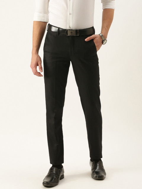 

Peter England Men Navy Blue Solid Slim Fit Formal Trousers