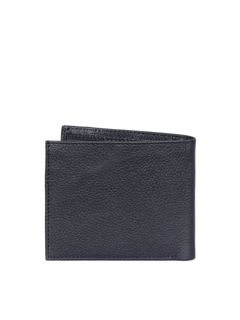 

Justanned Men Black Leather Two Fold Wallet