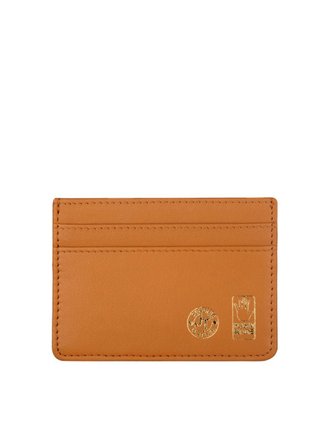 

Justanned Unisex Tan Leather Card Holder Wallet